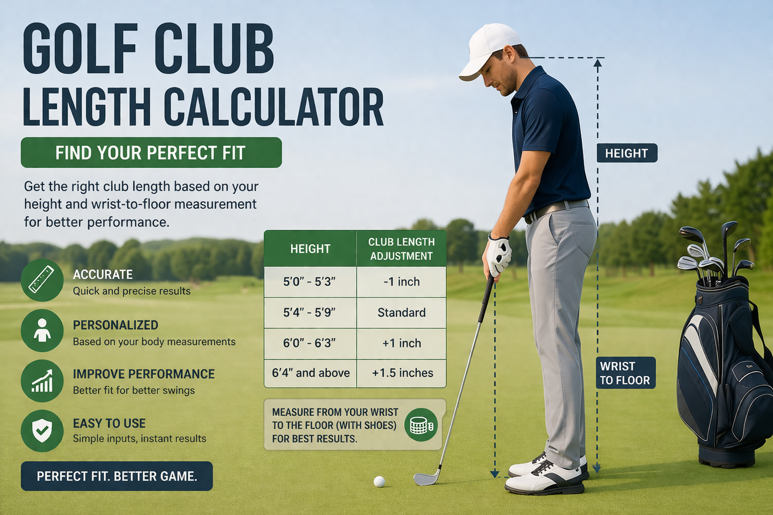 Golf Club Length Calculator